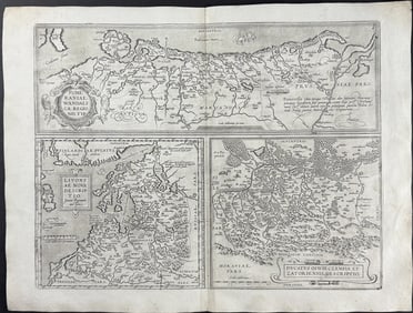Ortelius, pub. 1613 - Map of Pomerania, Livonia, & part of modern day Poland