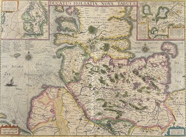 Mercator & Hondius, pub. 1634 - Map of the Duchy of Holstein