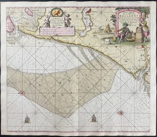 Van Keulen, Rare - Map of the Coast of Holland