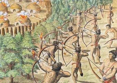 De Bry - Florida - How they set fire to an enemy town