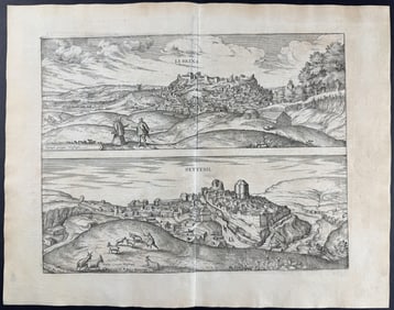 Braun & Hogenberg, pub. 1575 - Views of Spain: Lebrija & Settenil de las Bodegas
