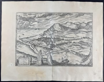Braun & Hogenberg, pub. 1575 - View of Pesaro, Italy