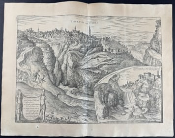 Braun & Hogenberg, pub. 1575 - View of Tivoli, Italy