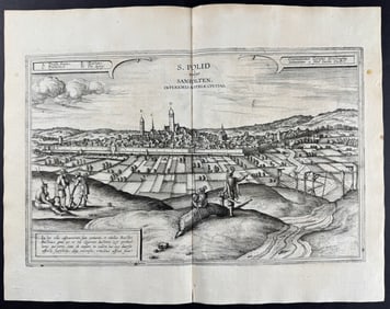 Braun & Hogenberg, pub. 1575 - View of Saint Polten, Austria