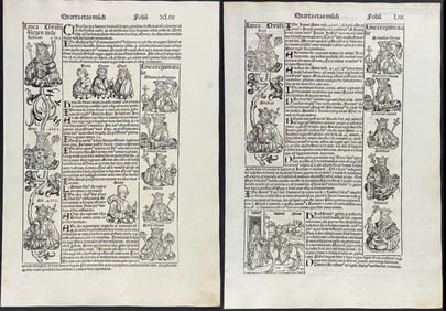 Schedel, pub. 1493 - 3 Pages of Religious & Historic People