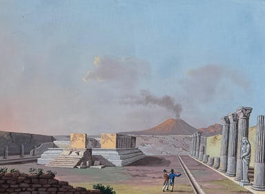 De Vito, Original Painting - Temple of Friday in Pompeii (Tempio di Venerd a Pompei)