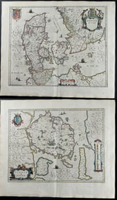 Blaeu - Pair of Maps of Denmark