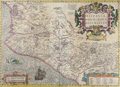 Mercator & Hondius, pub. 1634 - Map of New Spain (part of California & Mexico)