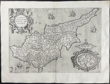 Ortelius, pub. 1613 - Map of Cyprus