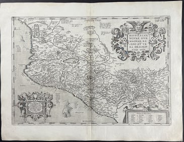 Ortelius, pub. 1613 - Map of New Spain or Southeast North America (Mexico, California, now Texas)
