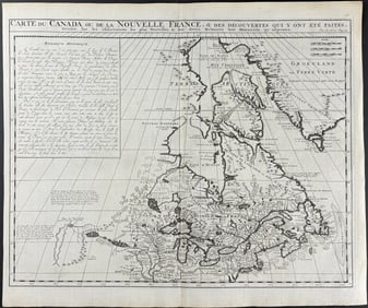 Chatelain - Map of Canada or New France with Northeast America including the Great Lakes and New