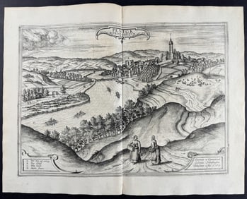 Braun & Hogenberg, pub. 1575 - View of Penig, Germany