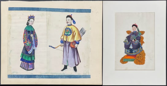 Art Box with 9 Original Paintings on Rice Paper of Chinese Costumes