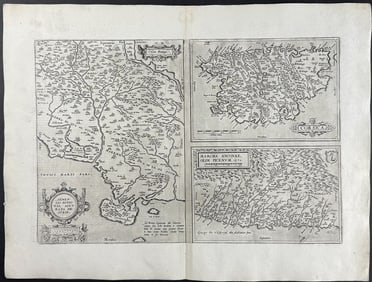 Ortelius, pub. 1613 - Map of Italy: Corsica, part of Tuscany, Siena & the Ancona