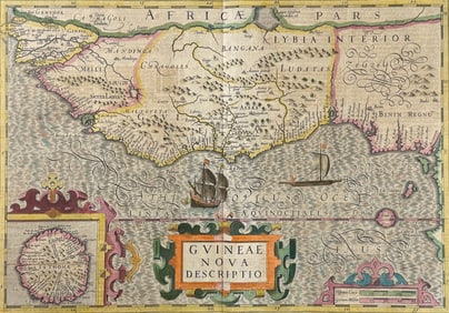 Mercator & Hondius, pub. 1634 - Map of Guinea, Africa