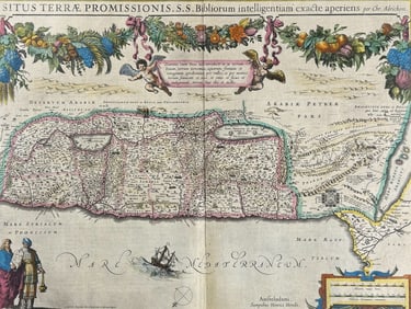 Mercator & Hondius, pub. 1634 - Map of the Holy Land (Situs Terrae Promissionis S.S. Bibliorum