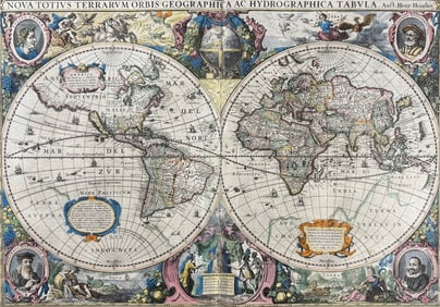 Mercator & Hondius, pub. 1634 - Map of the World