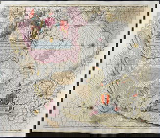 Van Keulen, Rare - Chart of Zuiderzee with all Incoming Ports (Holland)