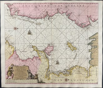Van Keulen, Rare - Chart of the East Coast of Ireland and West Coast of England
