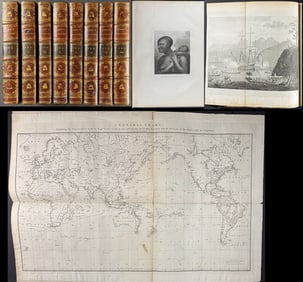 Accounts of all Three of Captain James Cook's Voyages in Nine Volumes with 200 Engraved Maps,