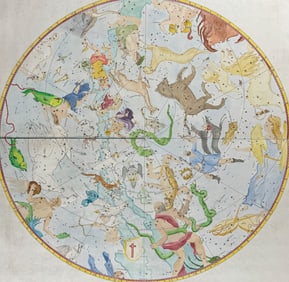 Seller & Senex - Celestial Chart - Stellarum fixarum hemisphaerium Boreale, in quo omnes stellae in