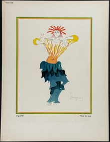 Schnackenberg - Costume Illustration: Joachim von Seewitz in Liebe der Tshaikiun / Verso: Fleur du