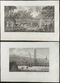 Captain Cook - 7 Folio Travel & Exploiration Engravings