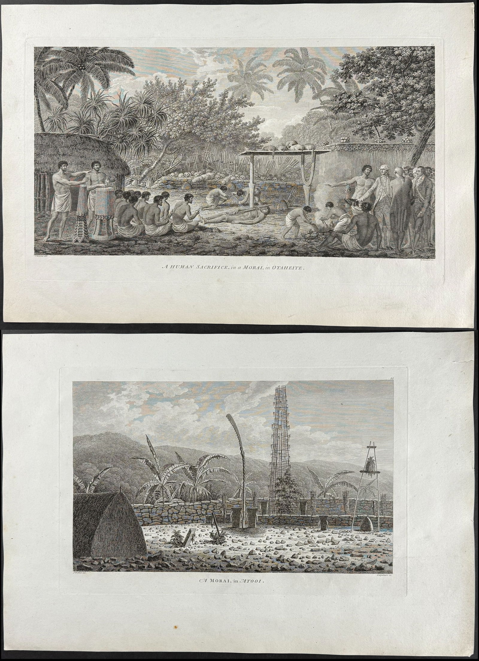 Captain Cook - 7 Folio Travel & Exploiration Engravings