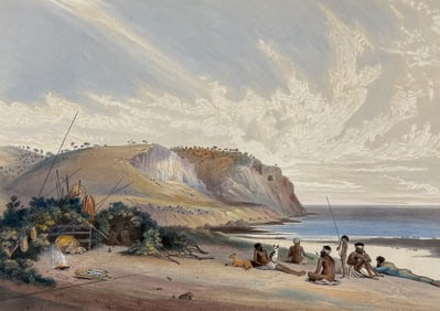 Angas, Australia - Rapid Bay, Encampment of Yankallilla Blacks