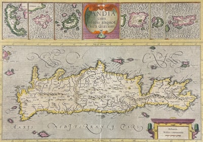 Mercator & Hondius, pub. 1634 - Map of Candia, Crete