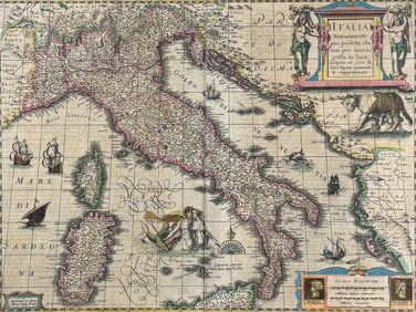 Mercator & Hondius, pub. 1634 - Map of Italy