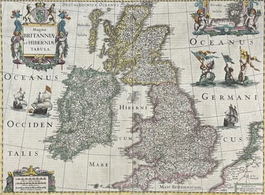 Mercator & Hondius, pub. 1634 - Map of the British Isles (England, Scotland, Ireland)