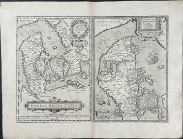 Ortelius, pub. 1613 - Map of Denmark & Jutland