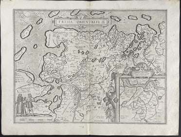 Ortelius, pub. 1613 - Map of East Frisia (northwest Germany)