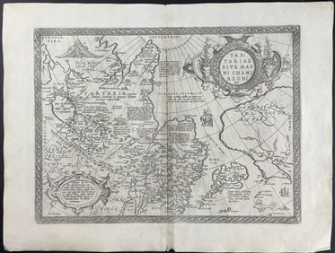 Ortelius, pub. 1613 - Map of Tartary (Northeast Asia with Japan and part of the northwest America)