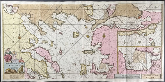 Van Keulen, Rare - Map of the Northern Aegean Sea and Bosphorus