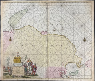 Van Keulen, Rare - Chart of part of Arctic and Pacific Ocean around Asia with Japan & Nova Zemla