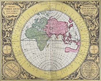 Cellarius - Map of the Eastern Hemisphere with Climate Zones [Hemisphaerium Orbis Antiqui Cumzonis