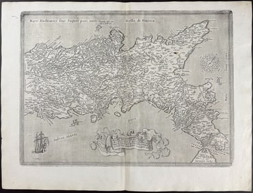 Ortelius, pub. 1613 - Map of Naples, Italy