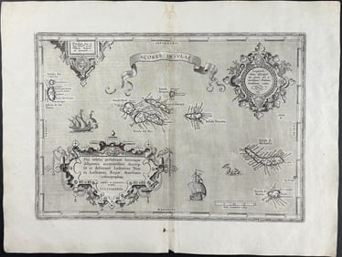 Ortelius, pub. 1613 - Map of Azores Islands