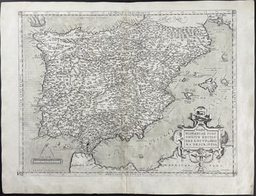Ortelius, pub. 1613 - Map of Spain & Portugal