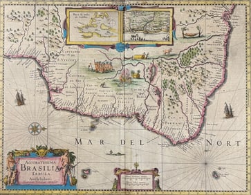 Mercator & Hondius, pub. 1634 - Map of Brazil, South America