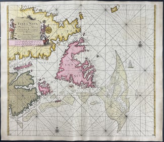 Van Keulen, Rare - Coastal Map of Newfoundland