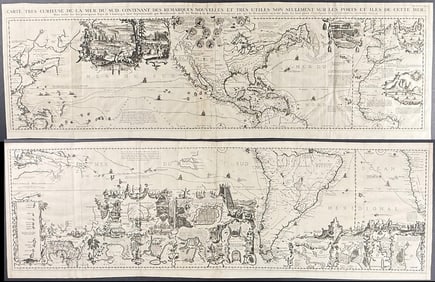 Chatelain - Large Map of Pacific & Americas [Carte tres curieuse de la Mer du Sud ?]