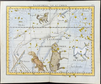 Flamsteed - Constellation or Celestial Chart: Unicorn, Dog. 25