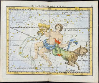 Flamsteed - Constellation or Celestial Chart: Capricorn, Aquarius. 21