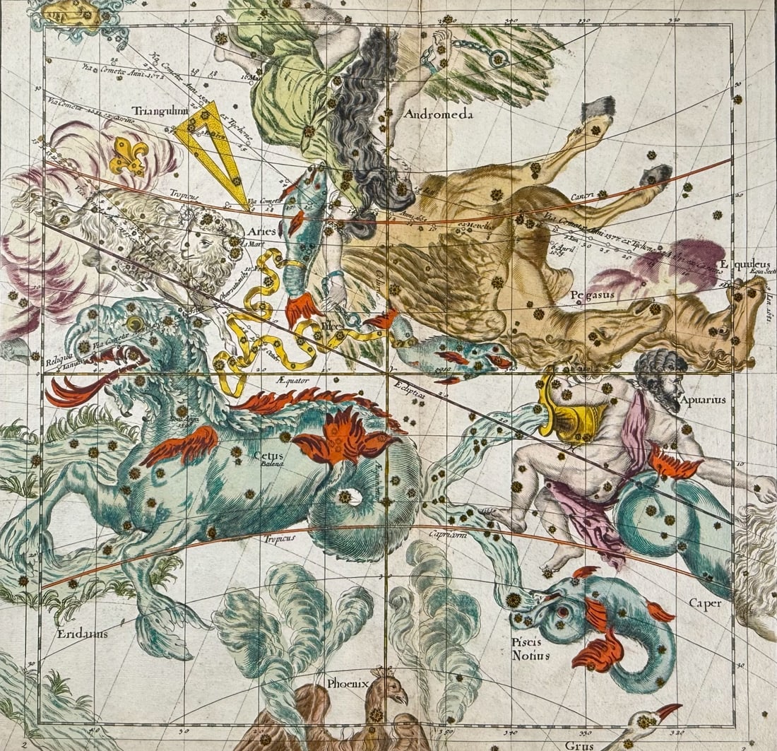 Kohler & Weigel after Pardies - Celestial Chart (Pegasus, Cetus, Aries, Andromeda, Aquarius, Pisces, (1 of 3)