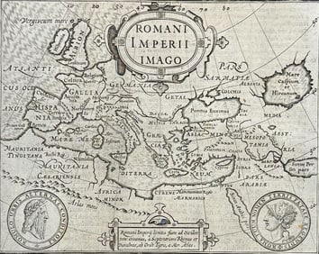 Purchas, pub. 1625 - Map of the Roman Empire (Europe, part of Africa)