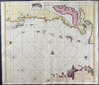 Van Keulen, Rare - Map of the Coast of Venezuela