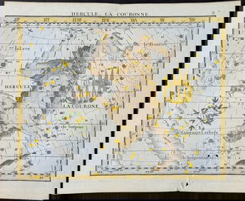 Flamsteed - Constellation or Celestial Chart: Hercules, Crown. 3